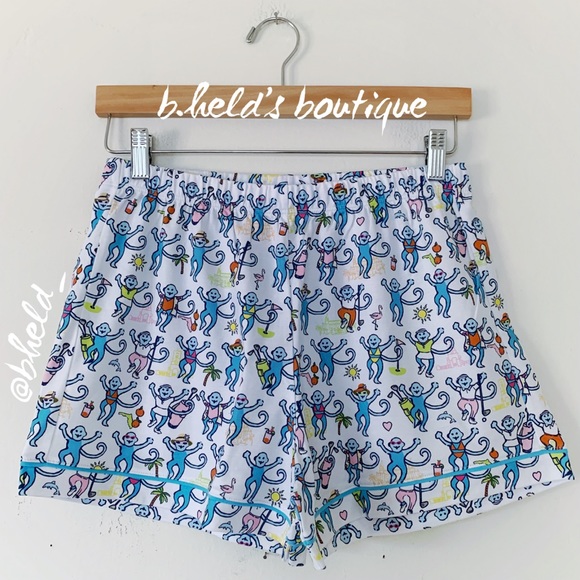 Roller Rabbit Palm Beach Monkey Polo Pajamas in Multi Monkey Sz Small S New NWT - Picture 10 of 16